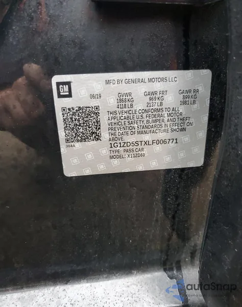 2020 Chevrolet Malibu Lt из США, поврежденный, VIN 1G1ZD5STXLF006771